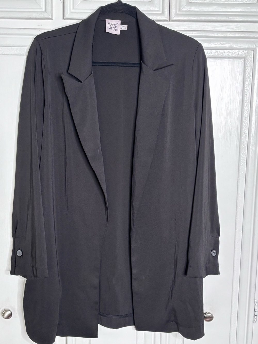 Princess Polly Black Open-Front Blazer sz 2